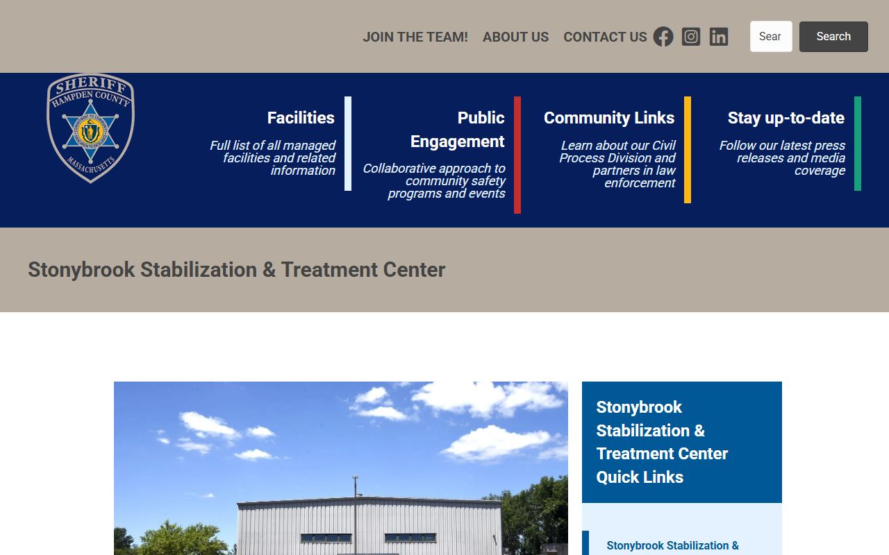 Stonybrook Stabilization and Treatment Center custody search facility page
